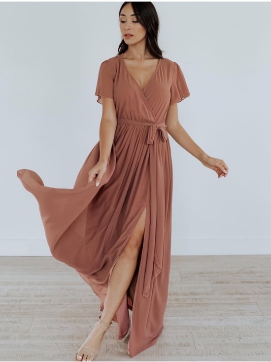 Baltic Born Dresses & Skirts - Baltic Born ($108) Kristina Maxi Dress Sz M Dusty Rose Flutter Sleeve Formal